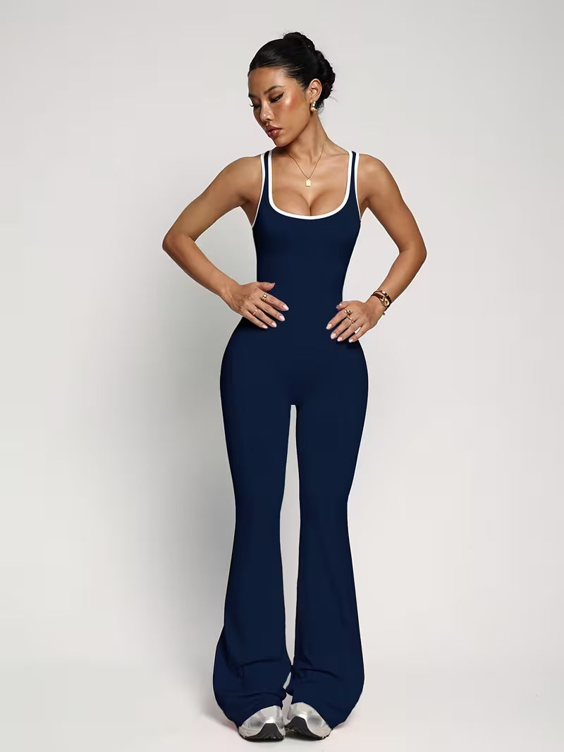 Macacão Flare Alça Fina Costas Abertas Soft Motion Buum