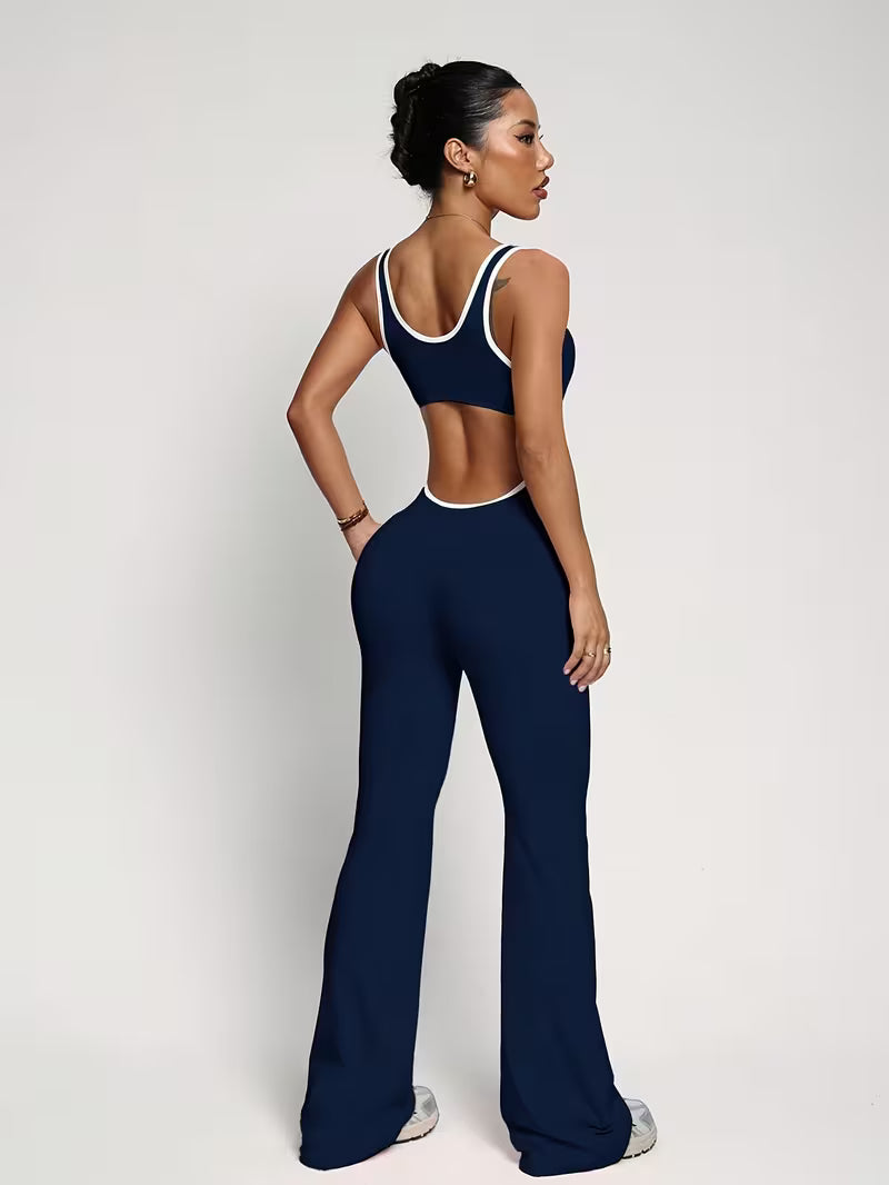 Macacão Flare Alça Fina Costas Abertas Soft Motion Buum