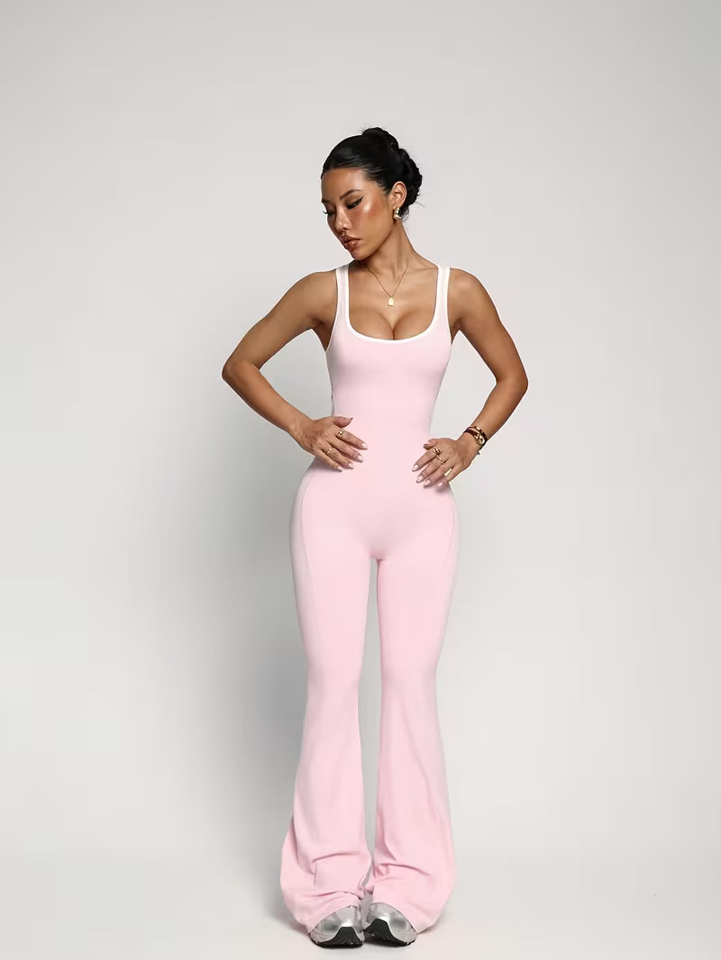 Macacão Flare Alça Fina Costas Abertas Soft Motion Buum