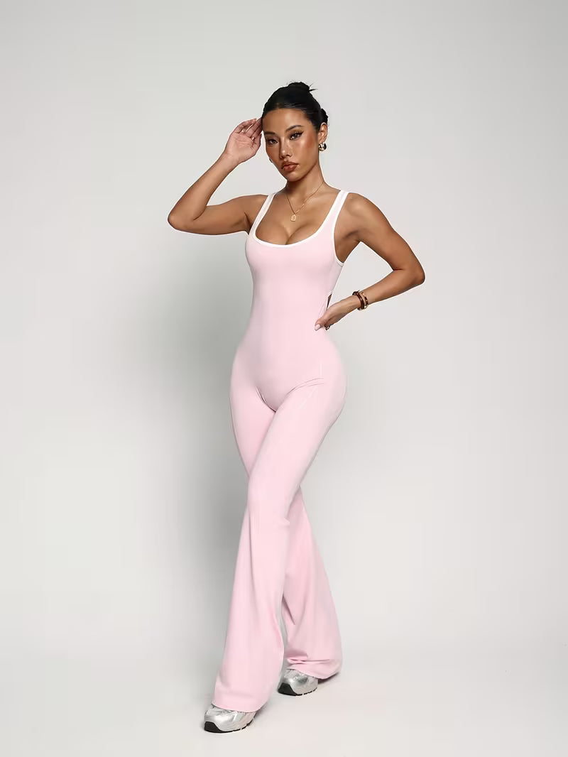 Macacão Flare Alça Fina Costas Abertas Soft Motion Buum