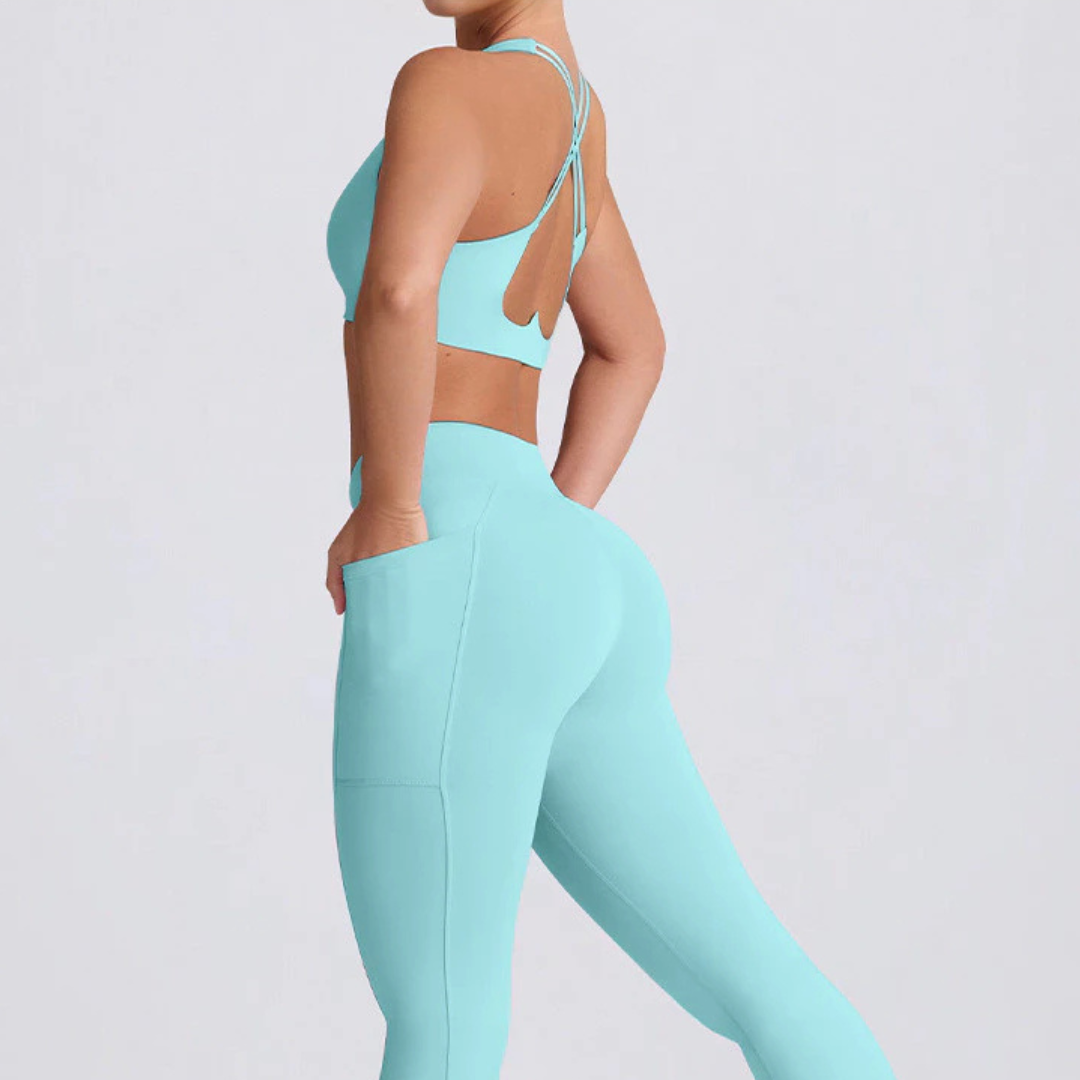 Top com Calça Flare Cós V Basic