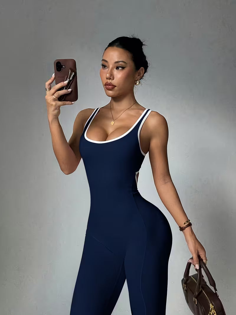 Macacão Flare Alça Fina Costas Abertas Soft Motion Buum