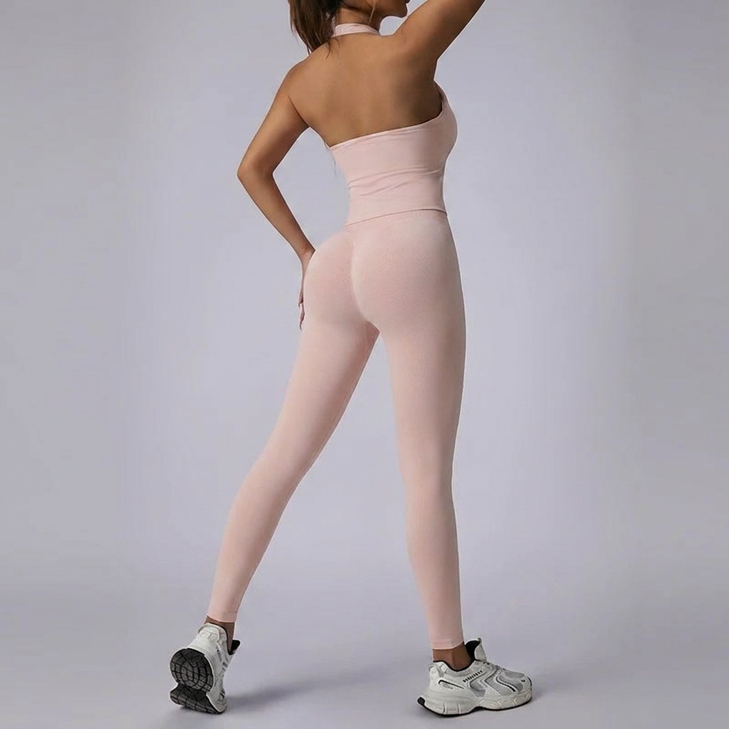 Conjunto Top Halter Push Up Interno e Calça Legging Modeladora Buum Lifting
