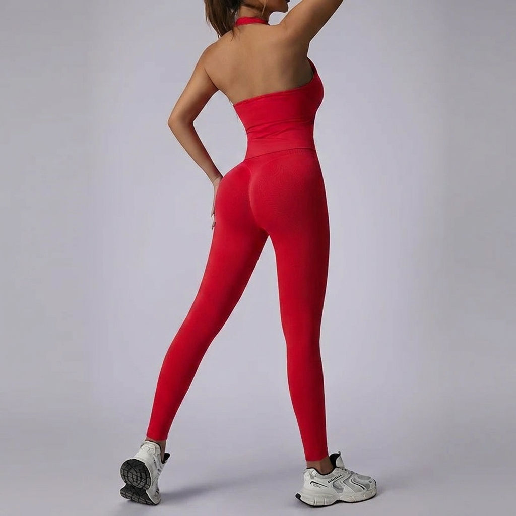 Conjunto Top Halter Push Up Interno e Calça Legging Modeladora Buum Lifting