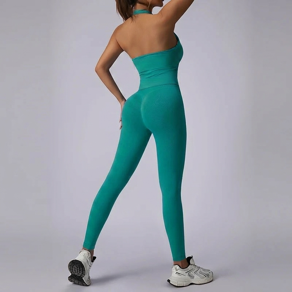 Conjunto Top Halter Push Up Interno e Calça Legging Modeladora Buum Lifting