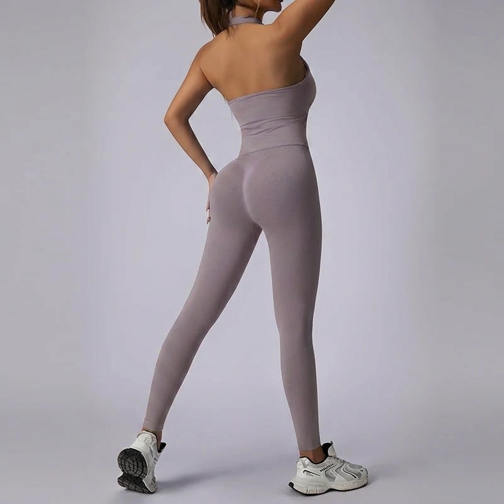 Conjunto Top Halter Push Up Interno e Calça Legging Modeladora Buum Lifting