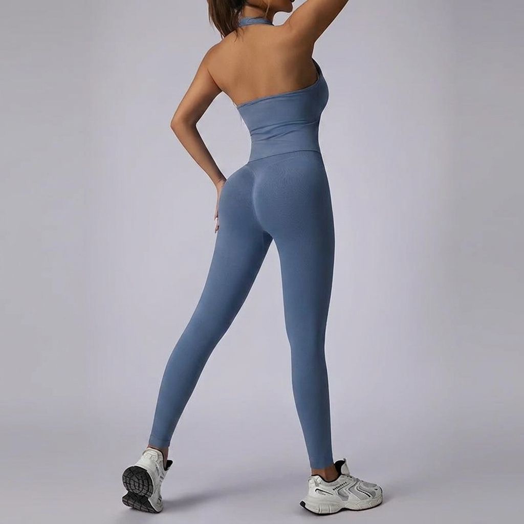 Conjunto Top Halter Push Up Interno e Calça Legging Modeladora Buum Lifting