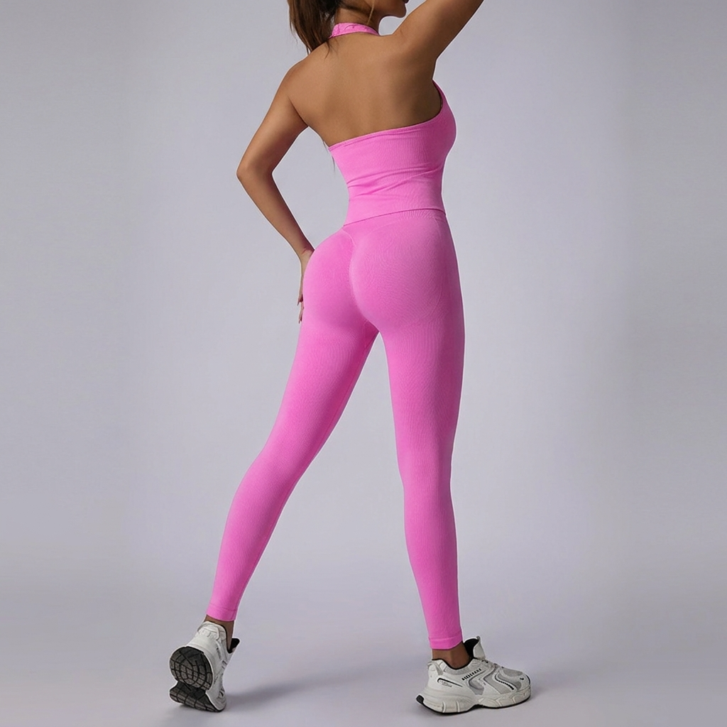 Conjunto Top Halter Push Up Interno e Calça Legging Modeladora Buum Lifting