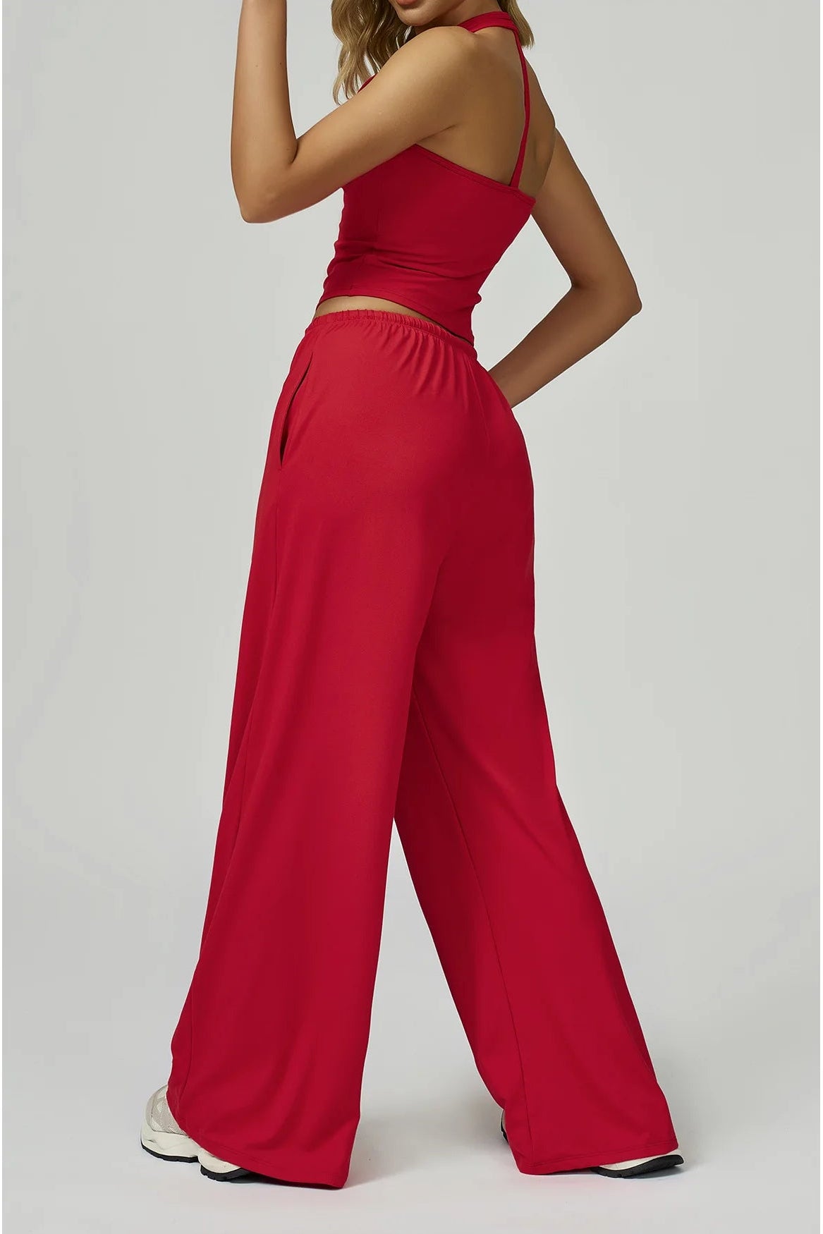 Conjunto Top Alça e Calça Wide Leg Soft Motion Buum
