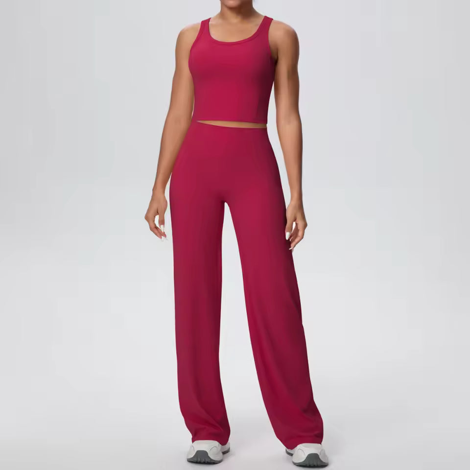 Conjunto Cropped Alça com Calça Efeito Buum Soft Motion