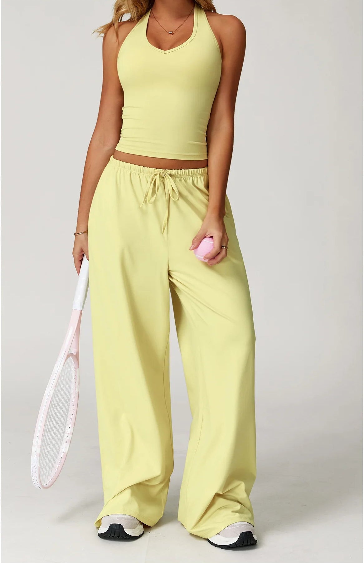 Conjunto Top Alça e Calça Wide Leg Soft Motion Buum