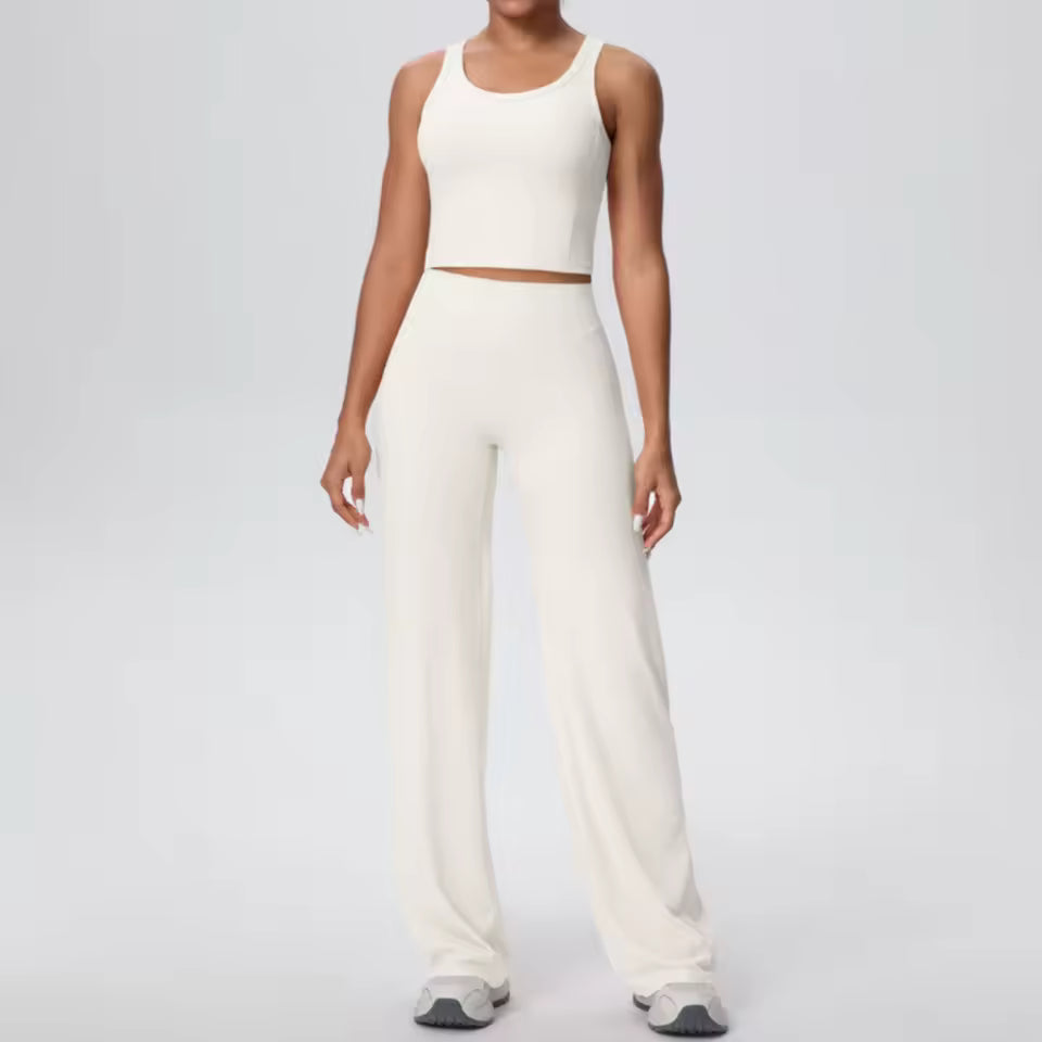 Conjunto Cropped Alça com Calça Efeito Buum Soft Motion