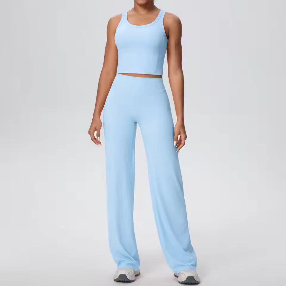 Conjunto Cropped Alça com Calça Efeito Buum Soft Motion