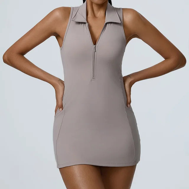 Vestido Esportivo Gola Polo Zíper Valérie