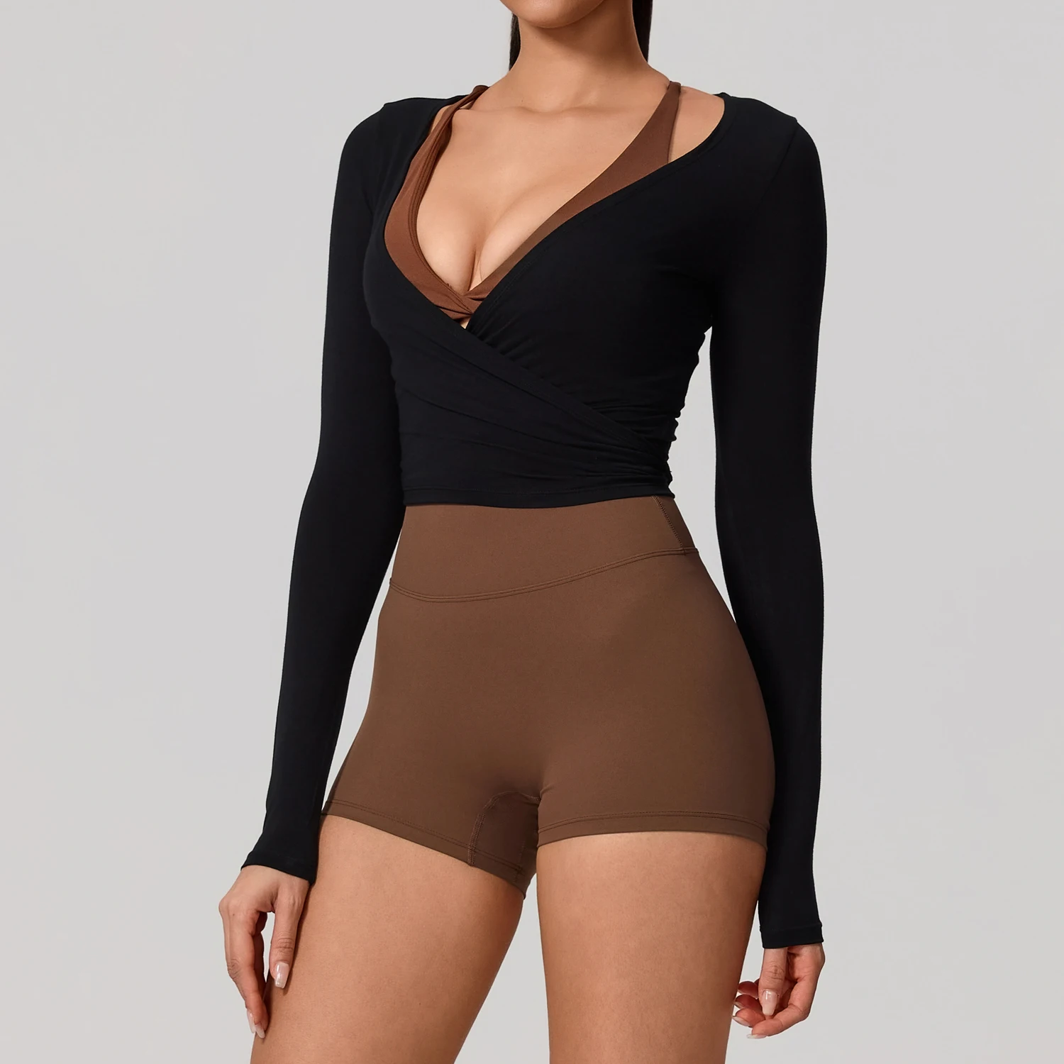 Blusa Manga Longa Com Amarrações Serena