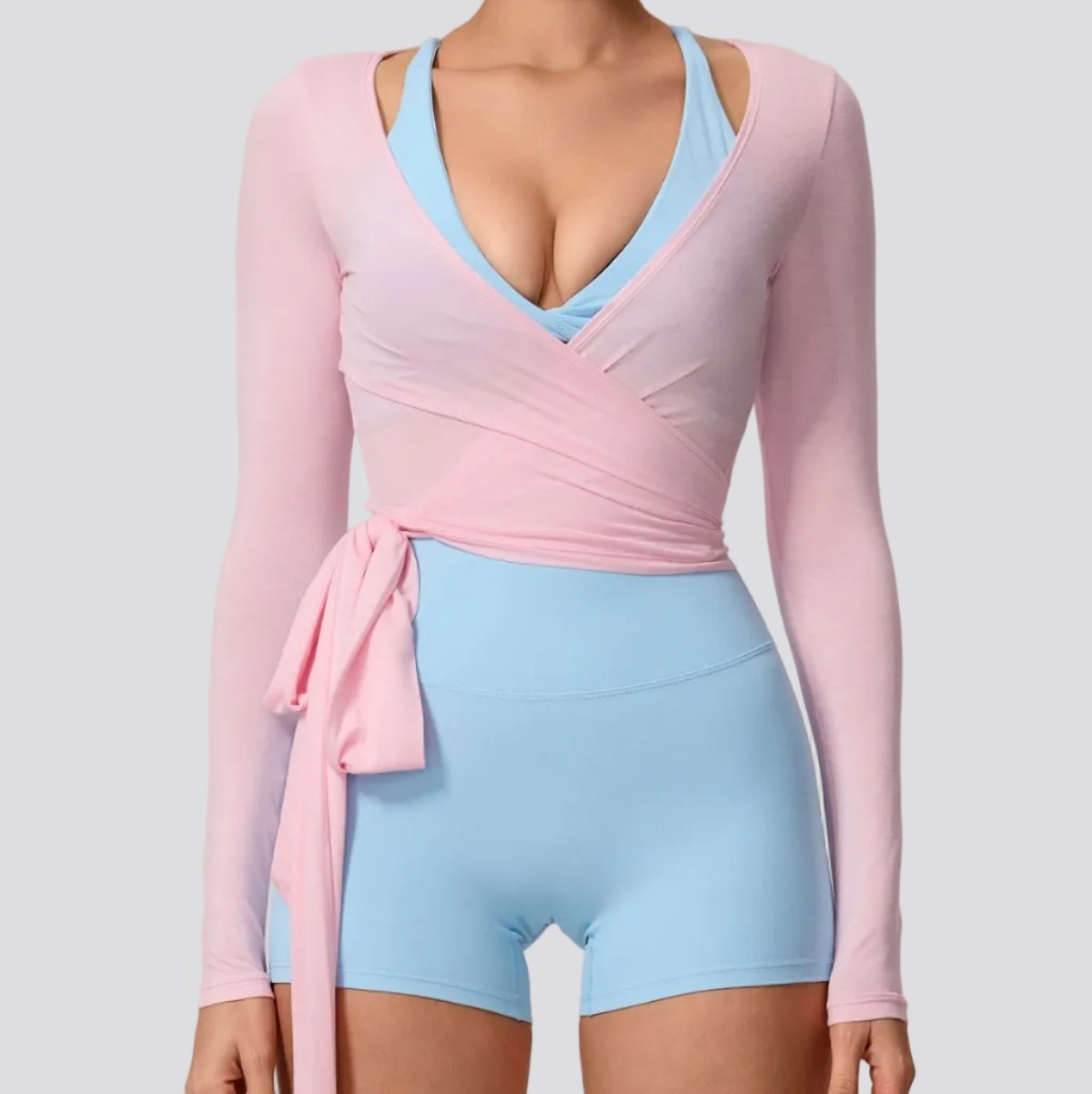 Blusa Manga Longa Com Amarrações Serena