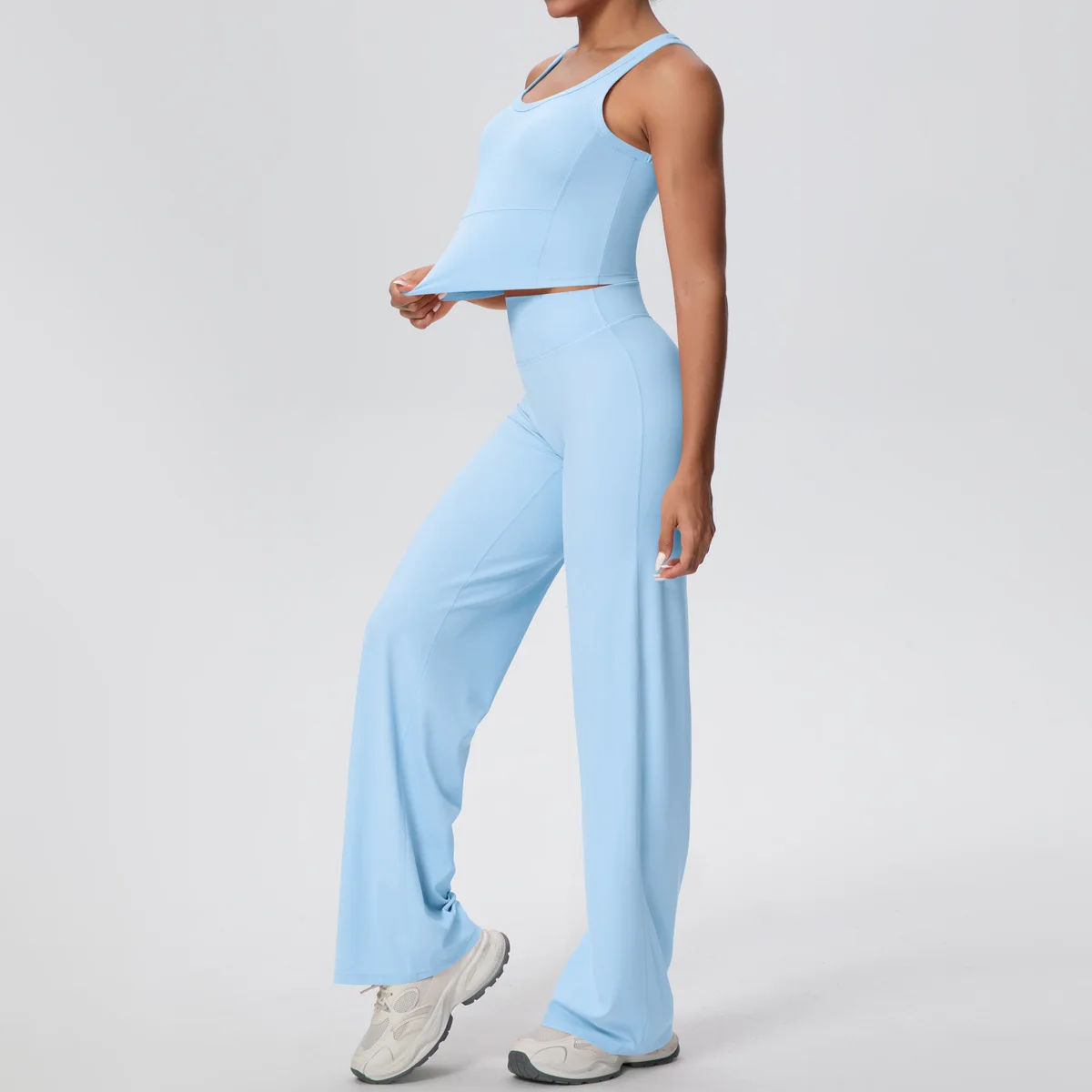 Conjunto Cropped Alça com Calça Efeito Buum Soft Motion