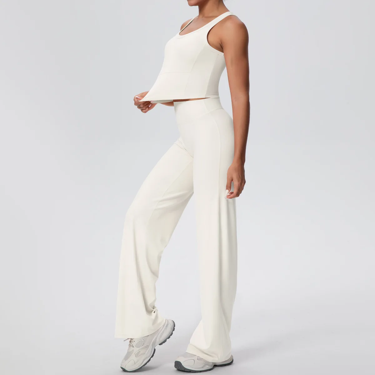 Conjunto Cropped Alça com Calça Efeito Buum Soft Motion
