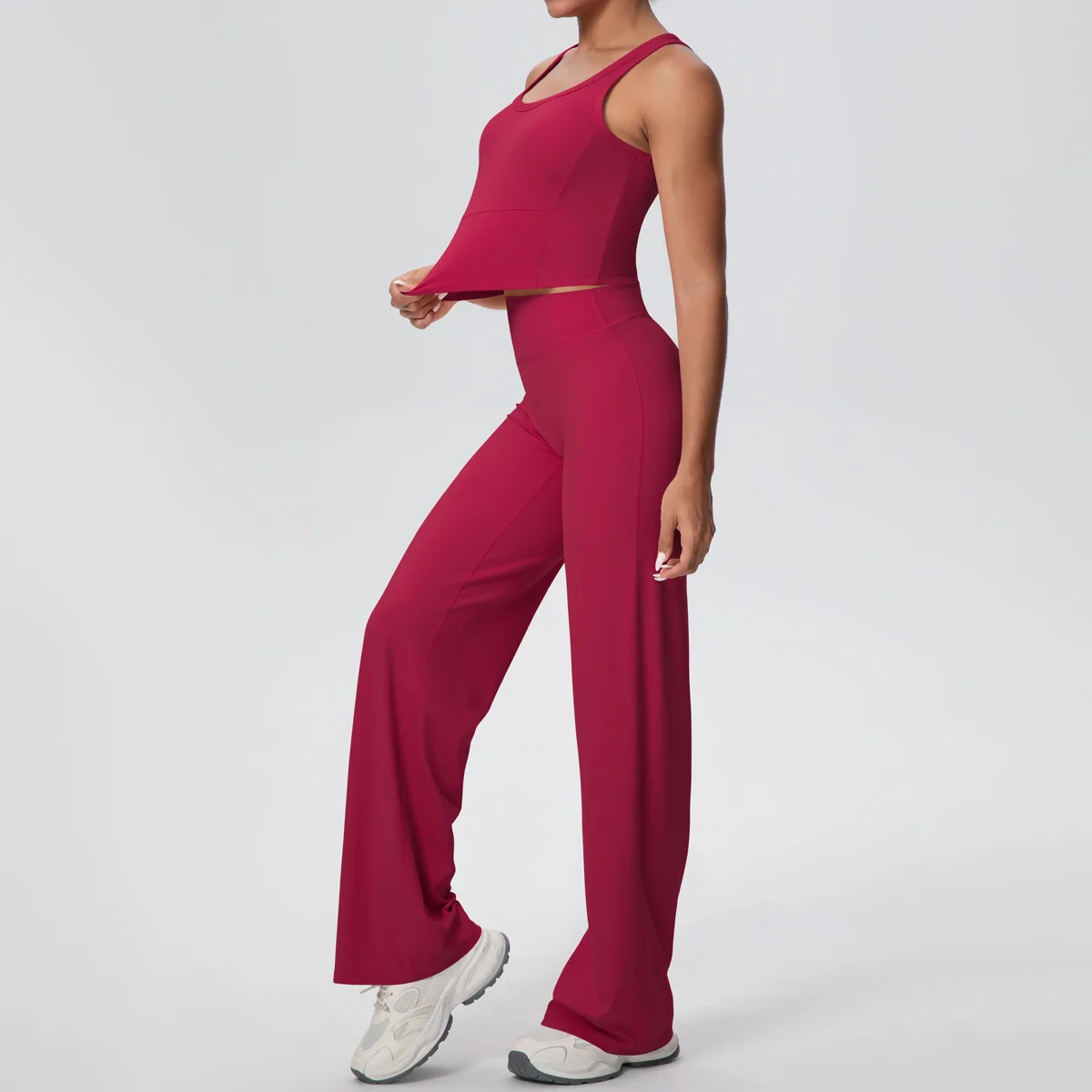 Conjunto Cropped Alça com Calça Efeito Buum Soft Motion