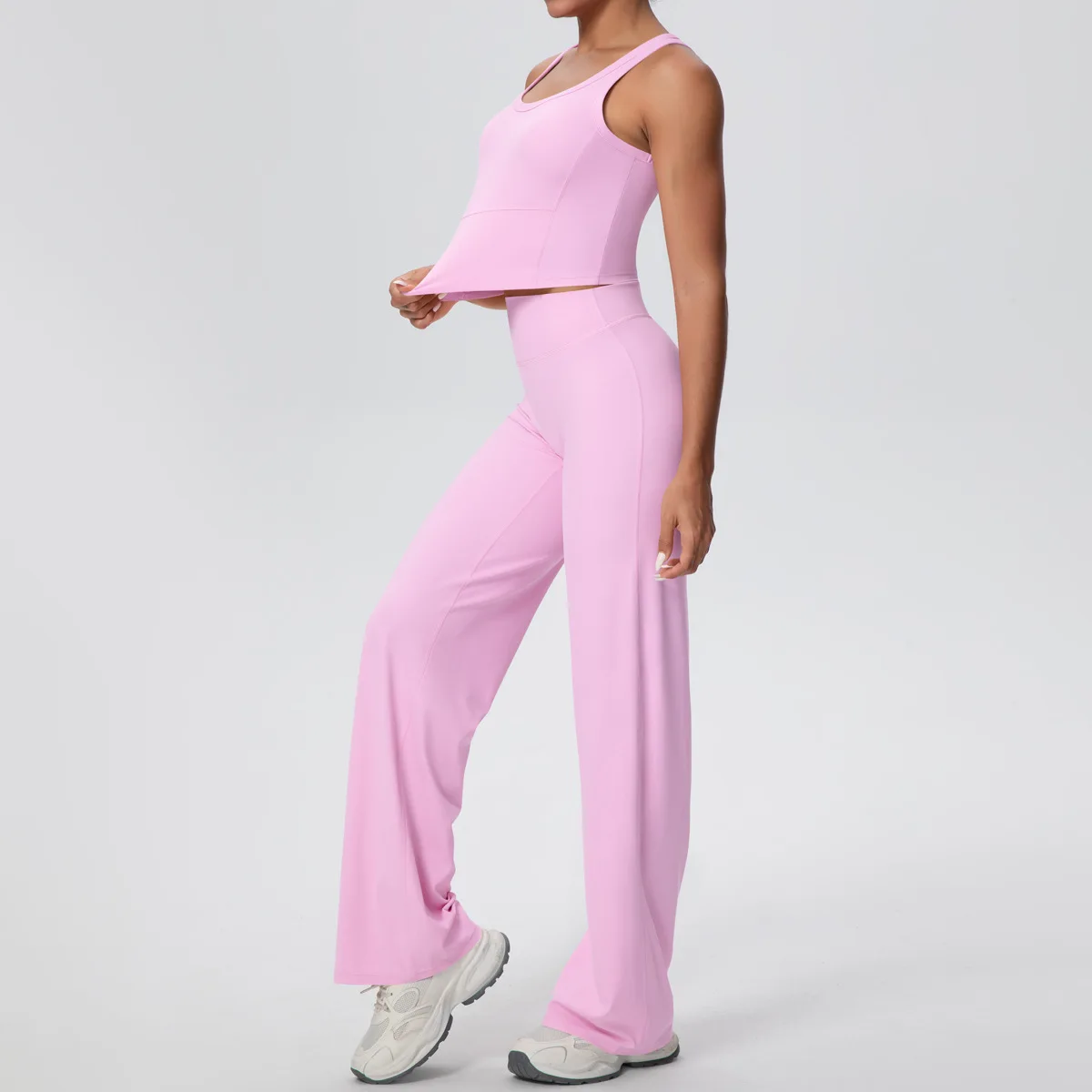 Conjunto Cropped Alça com Calça Efeito Buum Soft Motion