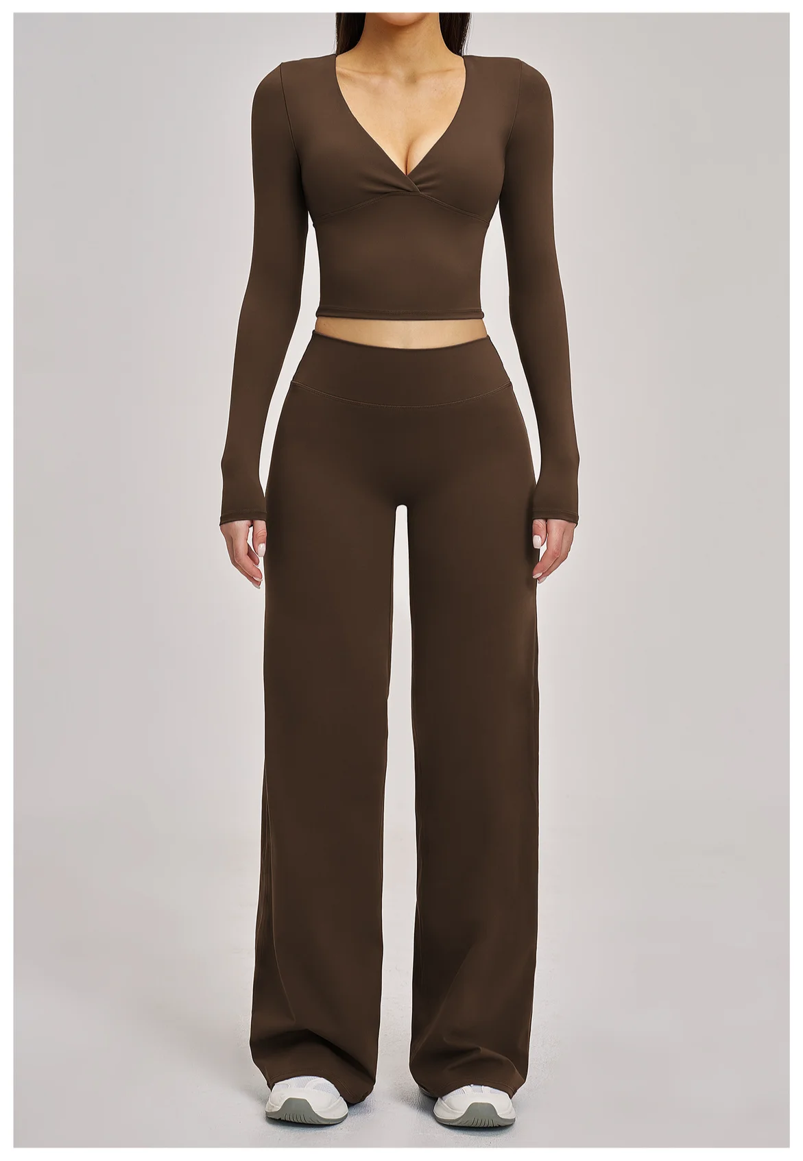 Conjunto Cropped Manga Longa com Calça Efeito Buum Soft Motion