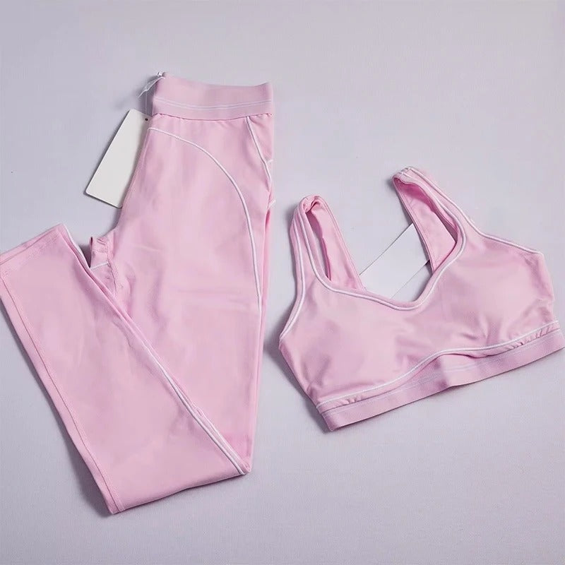 Conjunto Top Push Up com Leggings Recortes Dafini