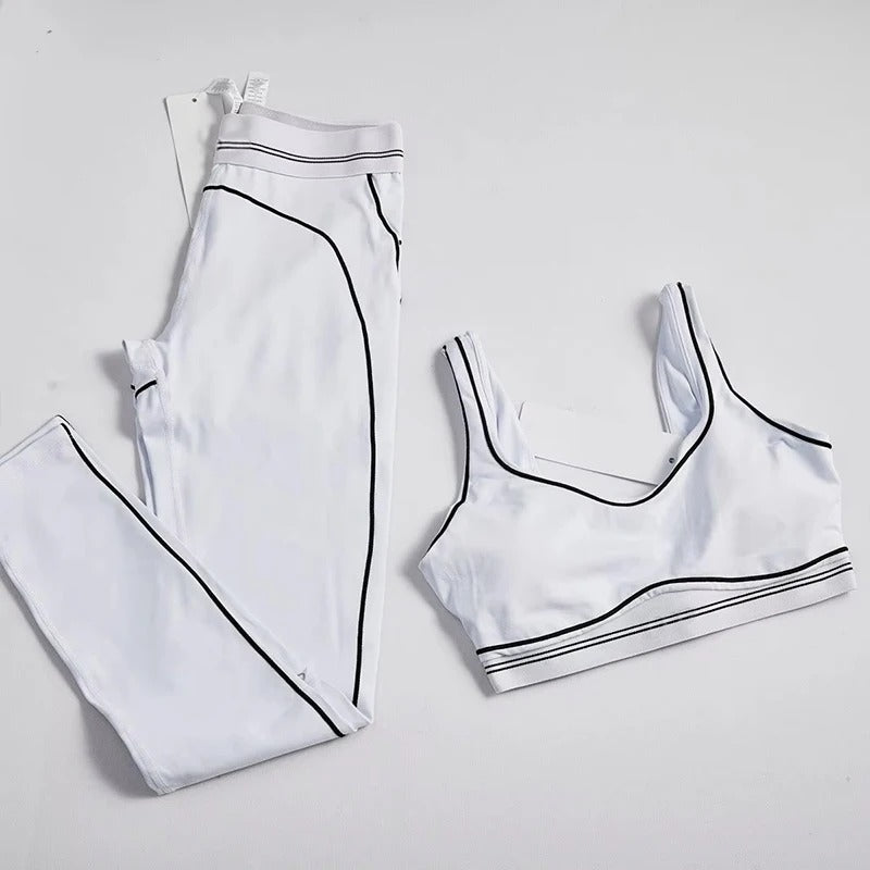 Conjunto Top Push Up com Leggings Recortes Dafini